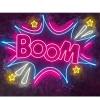Đèn LED Neon Trang Trí Chữ BOOM Treo Tường Hình Cô Gái - Nhiều Mẫu, Kèm Nguồn và Miếng Dán, Giá 130k