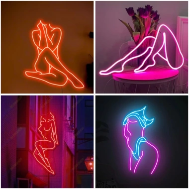 Đèn LED Neon Trang Trí Cô Gái Treo Tường - Nhiều mẫu, nguồn và miếng dán - 90.000 VND