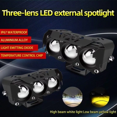 Đèn LED sương mù hai màu Hi/Chùm thấp MONQIQI 12V-24V – giá 76.000 VND 4 Đèn LED sương mù hai màu Hi/Chùm thấp MONQIQI 12V-24V – giá 76.000 VND 4