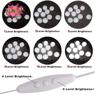 Đèn LED Vanity PNPIA - Bộ đèn gương USB cho bàn trang điểm, ánh sáng 3 màu, tiết kiệm