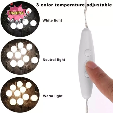Đèn LED Vanity PNPIA - Bộ đèn gương USB cho bàn trang điểm, ánh sáng 3 màu, tiết kiệm 7 Đèn LED Vanity PNPIA - Bộ đèn gương USB cho bàn trang điểm, ánh sáng 3 màu, tiết kiệm 7