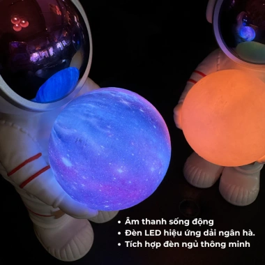 Đèn loa Planet Keeper LIGHTSOUL - Loa Bluetooth phi hành gia, decor bàn làm việc, giảm giá 535.000đ