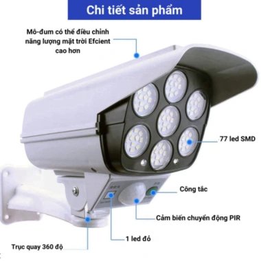 Đèn Năng Lượng Giả Camera Ngoài Trời - Cảm Biến Tự Động, Chống Nước, Điều Khiển Từ Xa, Tiết Kiệm Năng Lượng 3