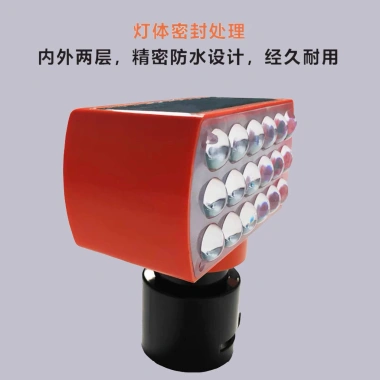 Đèn nhấp nháy năng lượng mặt trời 2 mặt đỏ xanh cảnh báo xe tải ánh sáng mạnh