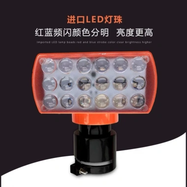 Đèn nhấp nháy năng lượng mặt trời 2 mặt đỏ xanh cảnh báo xe tải ánh sáng mạnh