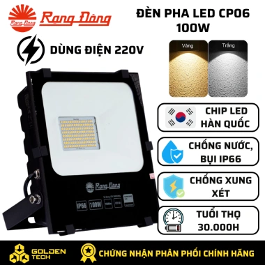 Đèn pha LED 100W Rạng Đông CP06 - Siêu sáng, chiếu sáng ngoài trời, giảm giá