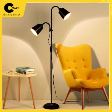 Đèn sàn cây đứng hai đầu CM04 - Thiết kế hiện đại, decor phòng đơn giản, giảm giá 285.000₫