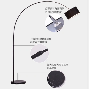 Đèn Sàn Đứng Dáng Cong Kiểu Bắc Âu Hiện Đại Tối Giản Tặng Bóng - Giá 495.000₫