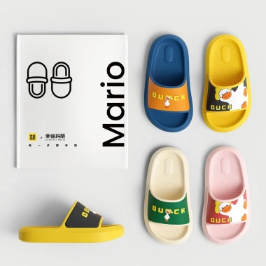 Dép Cheerful Mario EVA đế mềm chống trượt, hình vịt hoạt hình đáng yêu, size 17-28cm, giá 124.632 VND