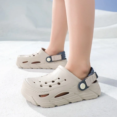 Dép Mario trẻ em màu kaki cross ruy băng, EVA mềm, giá 154.116₫ - giảm giá