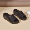Dép Nữ Đế Xuồng AG16 Da Cao Cấp, Đế PU Siêu Nhẹ, Êm Đệm, Tăng 7cm, Giá 310k