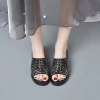 Dép Nữ Đế Xuồng AG16 Da Cao Cấp, Đế PU Siêu Nhẹ, Êm Đệm, Tăng 7cm, Giá 310k 4