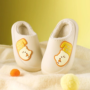 Dép trẻ em Cheerful Mario lông da không thấm nước, nhãn dán, lót lông cho chó nhỏ 3