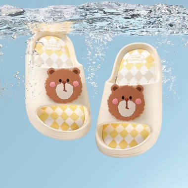 Dépp lê trẻ em Mario 4 tuổi - Gấu nhỏ họa tiết kim cương, đế EVA mềm, thời trang, giá ưu đãi 183.600₫