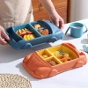 Đĩa ăn hình ô tô MAOYE66SY - Bộ đồ ăn trẻ em tháo rời, sáng tạo, kèm cốc, phù hợp bữa trưa nhà hàng 4