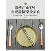Đĩa ăn thép không gỉ phong cách Nhật Bản, màu đen, tiện lợi cho cắm trại 7