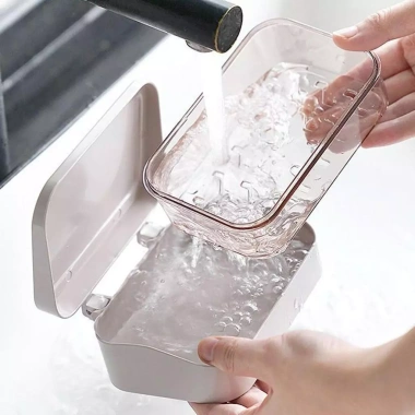 Đĩa Xà Phòng Nắp Lật Top, Giá Đỡ Kệ, Hộp Đựng Thoát Nước, Giá chỉ 45.100₫ 4