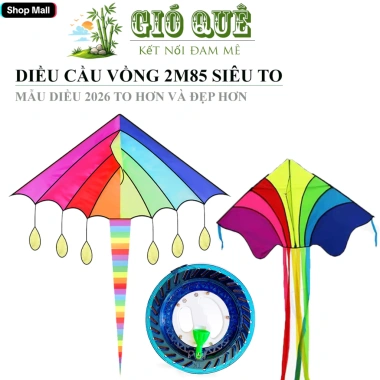 Diều Cầu Vồng Kích Thước Lớn 2m85 - Bay Siêu Đầm, Chịu Gió To - Giá 120k Giảm 20%