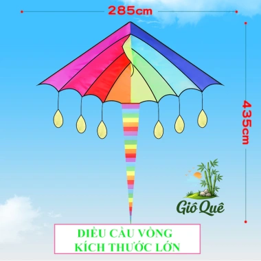 Diều Cầu Vồng Kích Thước Lớn 2m85 - Bay Siêu Đầm, Chịu Gió To - Giá 120k Giảm 20% 2 Diều Cầu Vồng Kích Thước Lớn 2m85 - Bay Siêu Đầm, Chịu Gió To - Giá 120k Giảm 20% 2