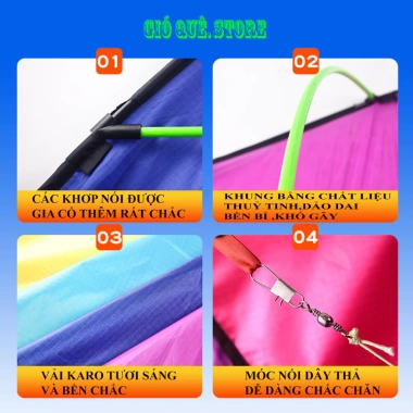 Diều Cầu Vồng Kích Thước Lớn 2m85 - Bay Siêu Đầm, Chịu Gió To - Giá 120k Giảm 20%