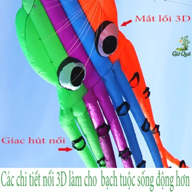 Diều Khí Động Bạch Tuộc 8M 3D Bay Cao - GIOQUE.STORE Giá 250.000đ