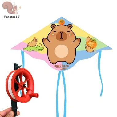 Diều Trẻ Em Cạnh Cong 1.2m Dây Bánh Xe Đỏ 100m - Bay Bãi Cỏ, Đồ Chơi Tương Tác
