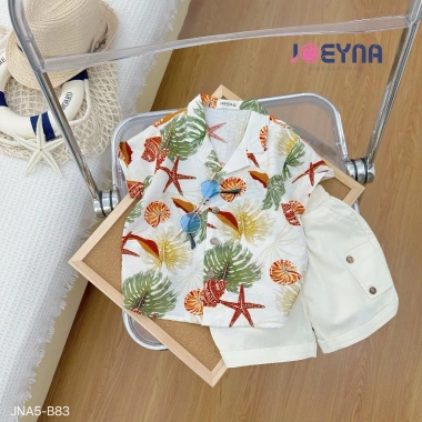 Đồ bộ bé trai đi biển họa tiết ốc sao biển cao cấp, thấm hút mồ hôi - Giá ưu đãi 265.000₫