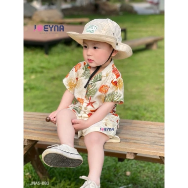 Đồ bộ bé trai đi biển họa tiết ốc sao biển cao cấp, thấm hút mồ hôi - Giá ưu đãi 265.000₫