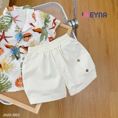Đồ bộ bé trai đi biển họa tiết ốc sao biển cao cấp, thấm hút mồ hôi - Giá ưu đãi 265.000₫