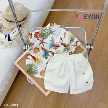 Đồ bộ bé trai đi biển họa tiết ốc sao biển cao cấp, thấm hút mồ hôi - Giá ưu đãi 265.000₫