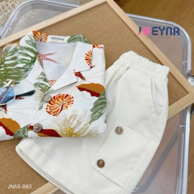 Đồ bộ bé trai đi biển họa tiết ốc sao biển cao cấp, thấm hút mồ hôi - Giá ưu đãi 265.000₫