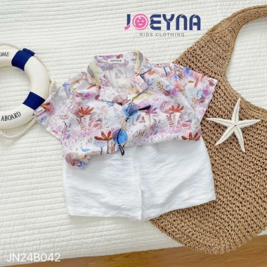 Đồ Bộ Đi Biển Bé Trai Họa Hoa Lá Động Vật - Chất Liệu Cao Cấp Thấm Hút Mồ Hôi, Giá Ưu Đãi 215.000