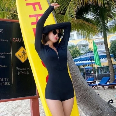 Đồ Bơi Liền Thân Hàn Quốc Size M-L-XL Tay Ngắn/Dài, Che Khuyết Điểm, Vải Cao Cấp 199k