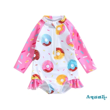 Đồ Bơi Liền Thân Tay Dài Họa Tiết Bánh Donut Xinh Cho Bé Gái Giảm Giá 164.916 VND 9