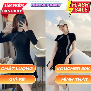 Đồ bơi liền thân tay ngắn thể thao, size M L XL, che khuyết điểm, tôn dáng xinh – Hot Trend 199k