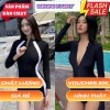 Đồ Bơi Tay Dài Chống Nắng Nữ - Bikini Liền Thân Co Giãn Cao Cấp, Che Khuyết Điểm, Size M/L/XL, 199k