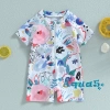 Đồ Bơi Trẻ Em AQQ Rash Guard Zíp Tay Ngắn In Họa Tiết Màu Nước Bảo Vệ Nắng