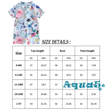 Đồ Bơi Trẻ Em AQQ Rash Guard Zíp Tay Ngắn In Họa Tiết Màu Nước Bảo Vệ Nắng