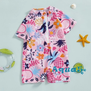 Đồ bơi trẻ em Aqua Toddler hình cá mập tay ngắn, cổ đứng, dây kéo, chống nắng - Giá ưu đãi 128k 2