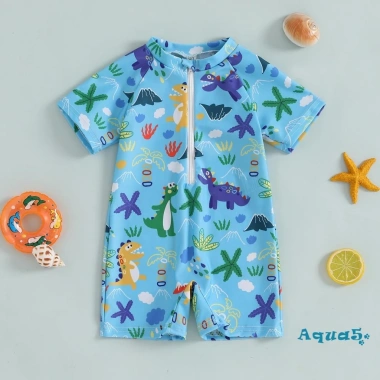 Đồ bơi trẻ em Aqua Toddler hình cá mập tay ngắn, cổ đứng, dây kéo, chống nắng - Giá ưu đãi 128k 5