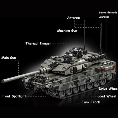 Đồ chơi lắp ráp Leopard 2A7 - Mô hình xe tăng quân sự giáo dục cho bé trai, giá ưu đãi 387k 5 Đồ chơi lắp ráp Leopard 2A7 - Mô hình xe tăng quân sự giáo dục cho bé trai, giá ưu đãi 387k 5