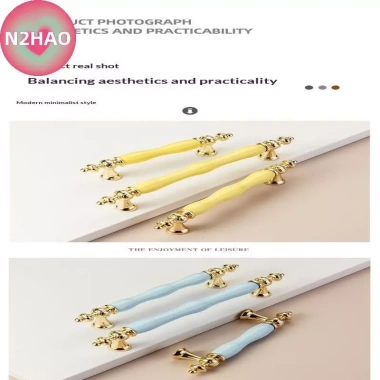Đồ nội thất gốm: tủ quần áo tay cầm vàng, núm cửa, bàn trang điểm, ngăn kéo – 68.090₫