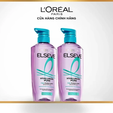 Độc Quyền SHP Bộ Đôi Dầu Gội Nhẹ Bồng Tóc 72H HA Moist & Pure – Da Đầu Khô/Dầu L'Oreal Paris 620ml x2 338.000đ 2