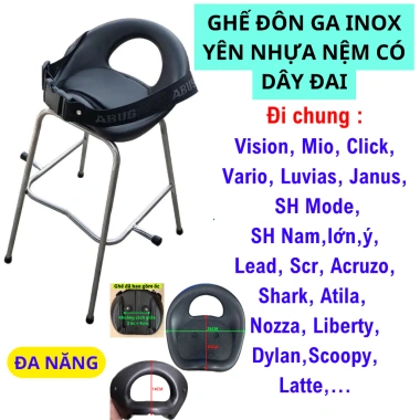 Đôn nhựa nệm, ghế đôn ga inox & nệm mềm, dây an toàn cho bé - Giá ưu đãi 155.760₫