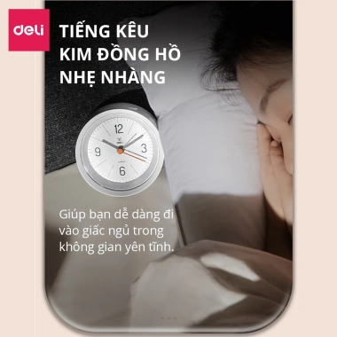 Đồng hồ báo thức để bàn Deli LE300 - Đèn kim trôi, chuông reo, nhựa sang trọng, giá chỉ 175.000₫ 4