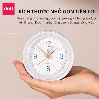 Đồng hồ báo thức để bàn Deli LE300 - Đèn kim trôi, chuông reo, nhựa sang trọng, giá chỉ 175.000₫ 5