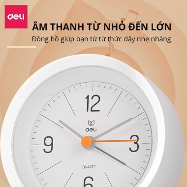 Đồng hồ báo thức để bàn Deli LE300 - Đèn kim trôi, chuông reo, nhựa sang trọng, giá chỉ 175.000₫ 6