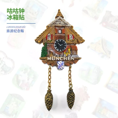 Đồng Hồ Cuckoo Retro Tủ Lạnh Dán Munich - Lưu Niệm Du Lịch Sáng Tạo 3D Trang Trí Nhà Cửa 2
