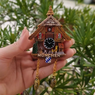 Đồng Hồ Cuckoo Retro Tủ Lạnh Dán Munich - Lưu Niệm Du Lịch Sáng Tạo 3D Trang Trí Nhà Cửa 6