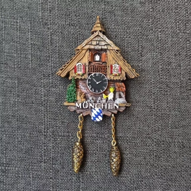 Đồng Hồ Cuckoo Retro Tủ Lạnh Dán Munich - Lưu Niệm Du Lịch Sáng Tạo 3D Trang Trí Nhà Cửa 9